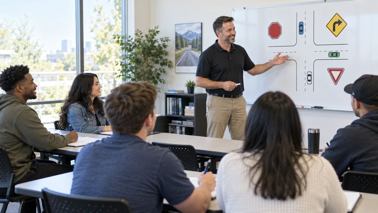 Students in the Graduate to Safety classroom with their instructor